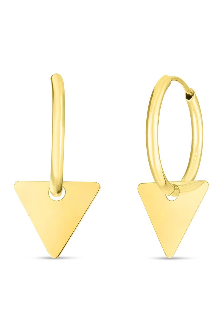 Triangle Drop Huggie Hoop Earrings, Main, color, YELLOW