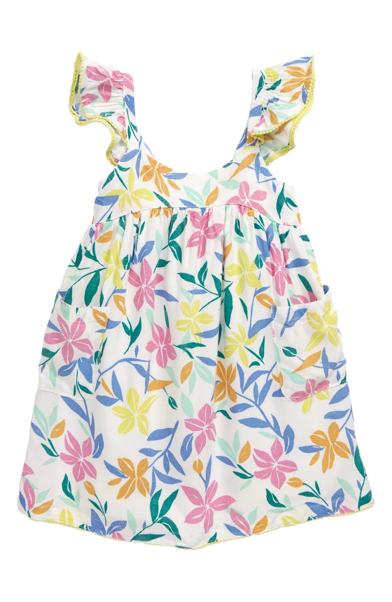 Peek Essentials Margot Floral Print Flutter Sleeve Dress, Main, color, 