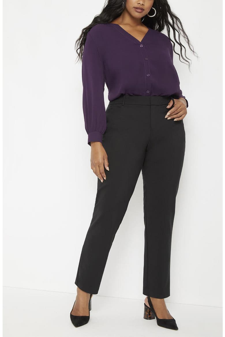 Kady Fit Double Weave Pant, Alternate, color, BLACK