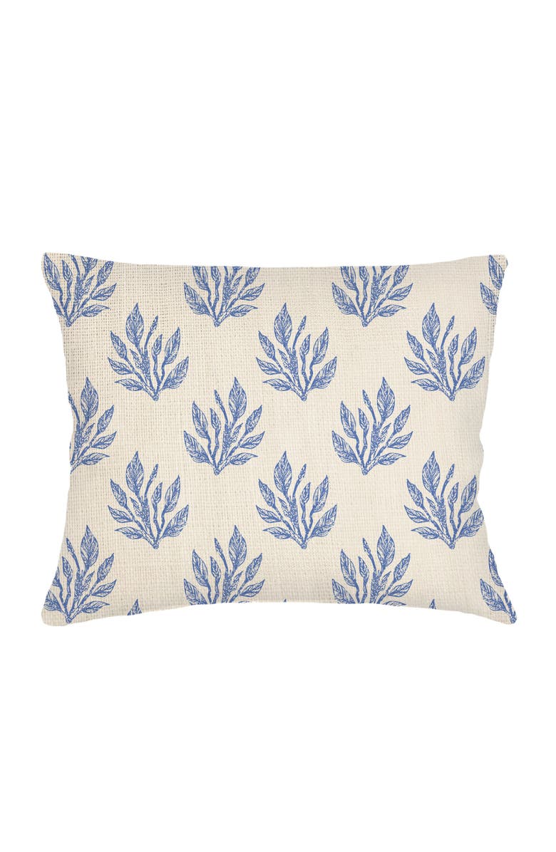 Anaya Sea Floral Linen Dutch Euro Pillow 28x36 with Down Alternative Insert, Main, color, Blue