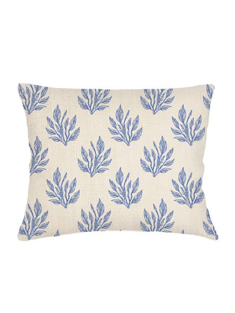 Sea Floral Linen Dutch Euro Pillow 28x36 with Down Alternative Insert