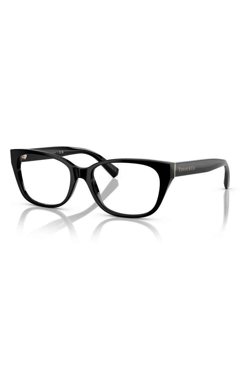 Tiffany & Co. 52mm Pillow Optical Glasses, Alternate, color, Black