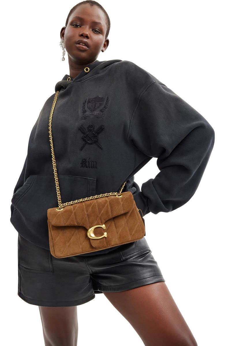 COACH Tabby Quilted Suede Convertible Shoulder Bag, Alternate, color,