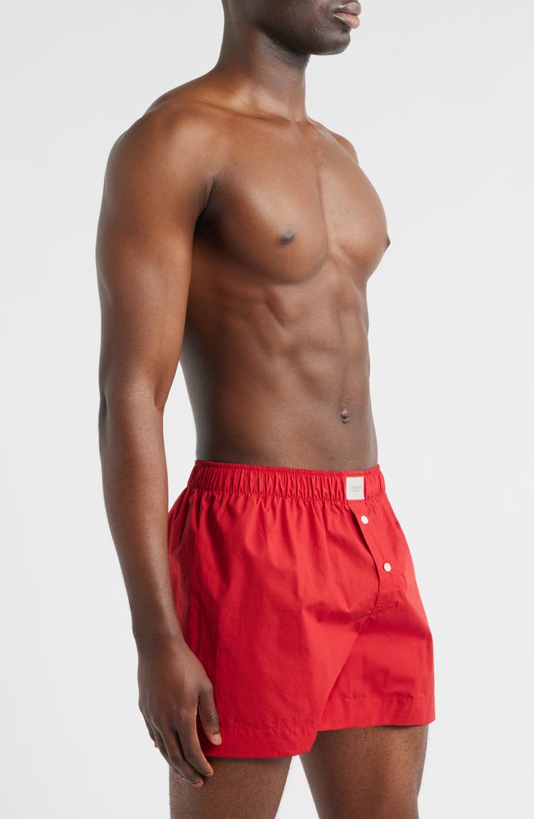 Comme Si Gender Inclusive La Boxer Classica Cotton Poplin Boxers, Alternate, color, Red