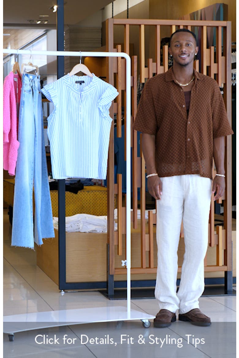 Stripe Flutter Sleeve Seersucker Top video
