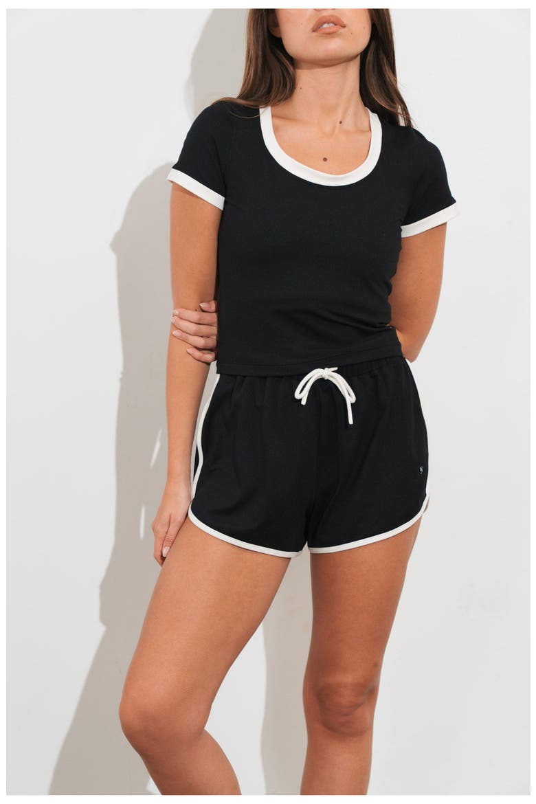 Motive Scoop Tee, Main, color, Midnight Contrast