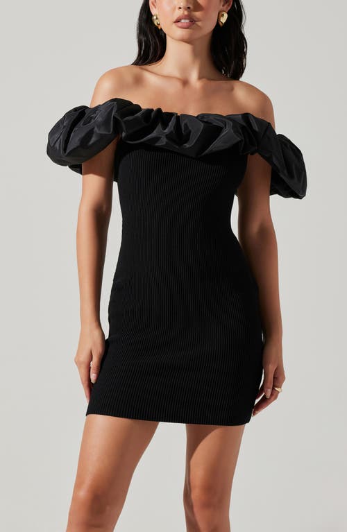 Astr The Label Cherie Off The Shoulder Minidress In Black