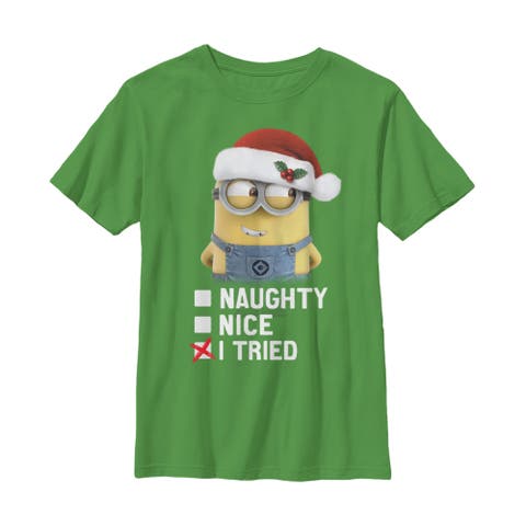 Boy's Despicable Me Christmas Minion I Tried  Graphic T-Shirt