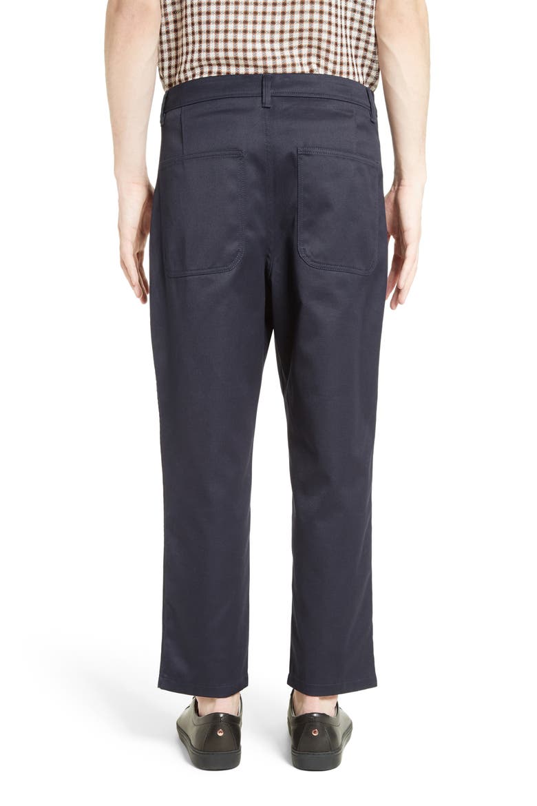Allan Cotton Blend Crop Trousers, Alternate, color, DARK NAVY