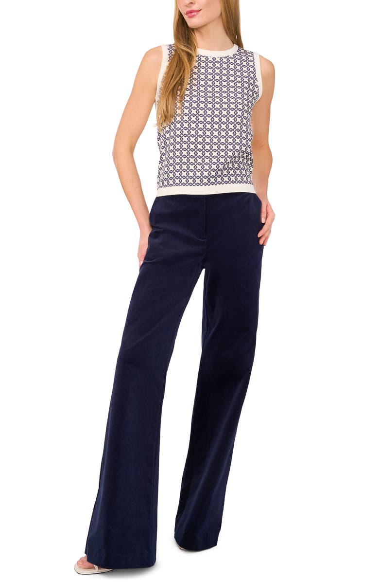 Ted Baker Geo Print Mixed Media Tank, Alternate, color, Vanilla Ice