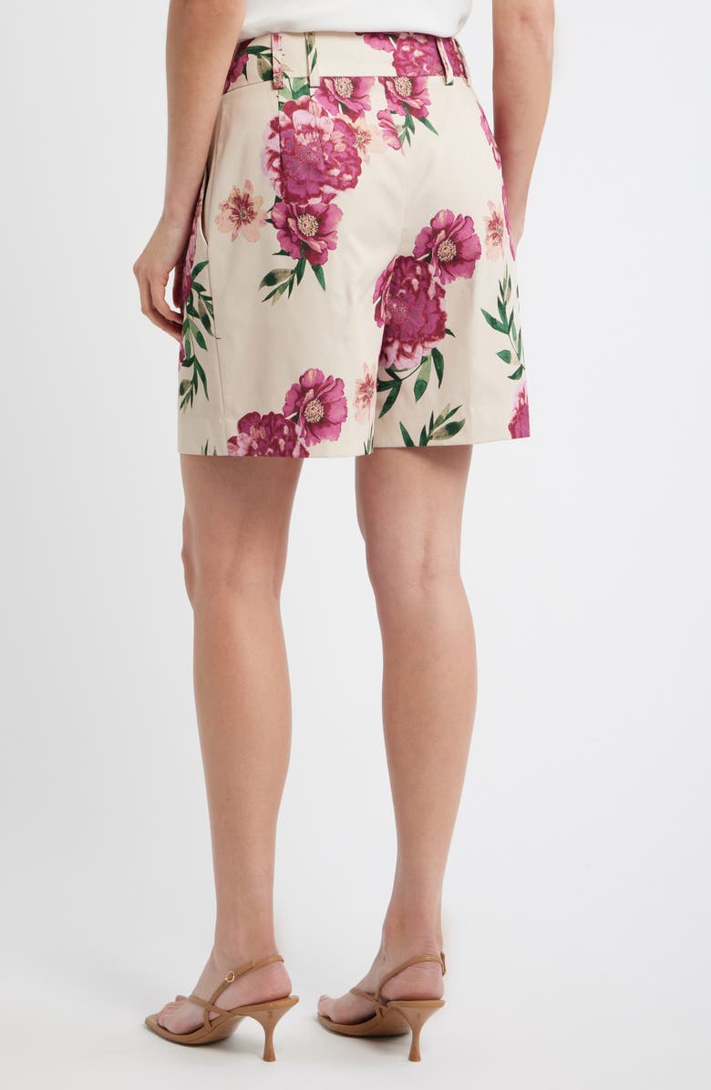 Tahari ASL Floral Bermuda Shorts, Alternate, color, Sand Berry Floral