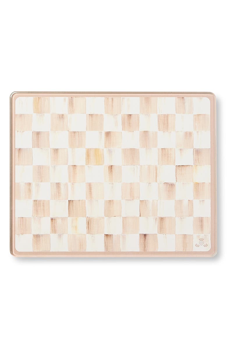 MACKENZIE CHILDS Mocha Check Set of 2 Glass Cutting Boards, Alternate, color, Mocha