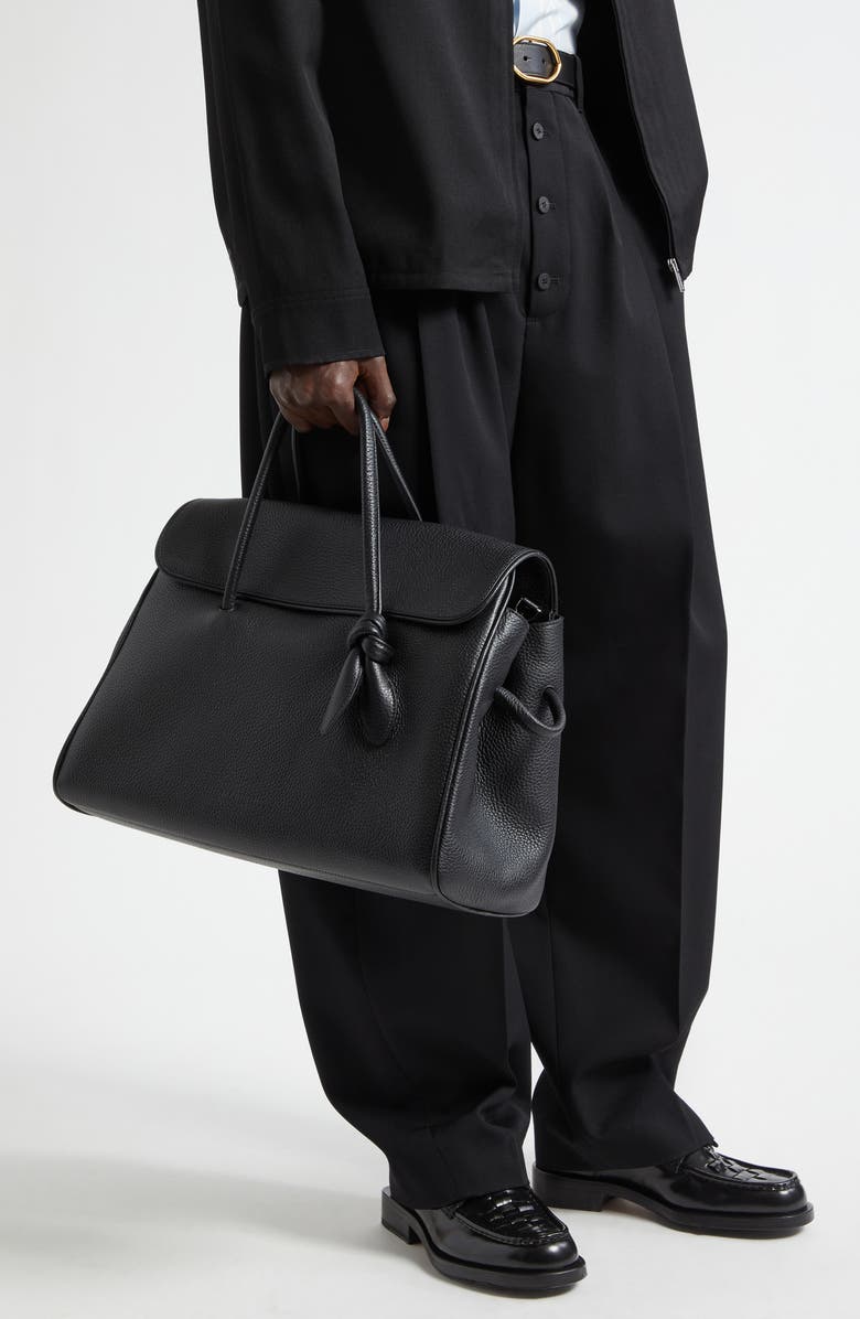 Jacquemus Le Turismo Leather Shopper Bag, Alternate, color, Black