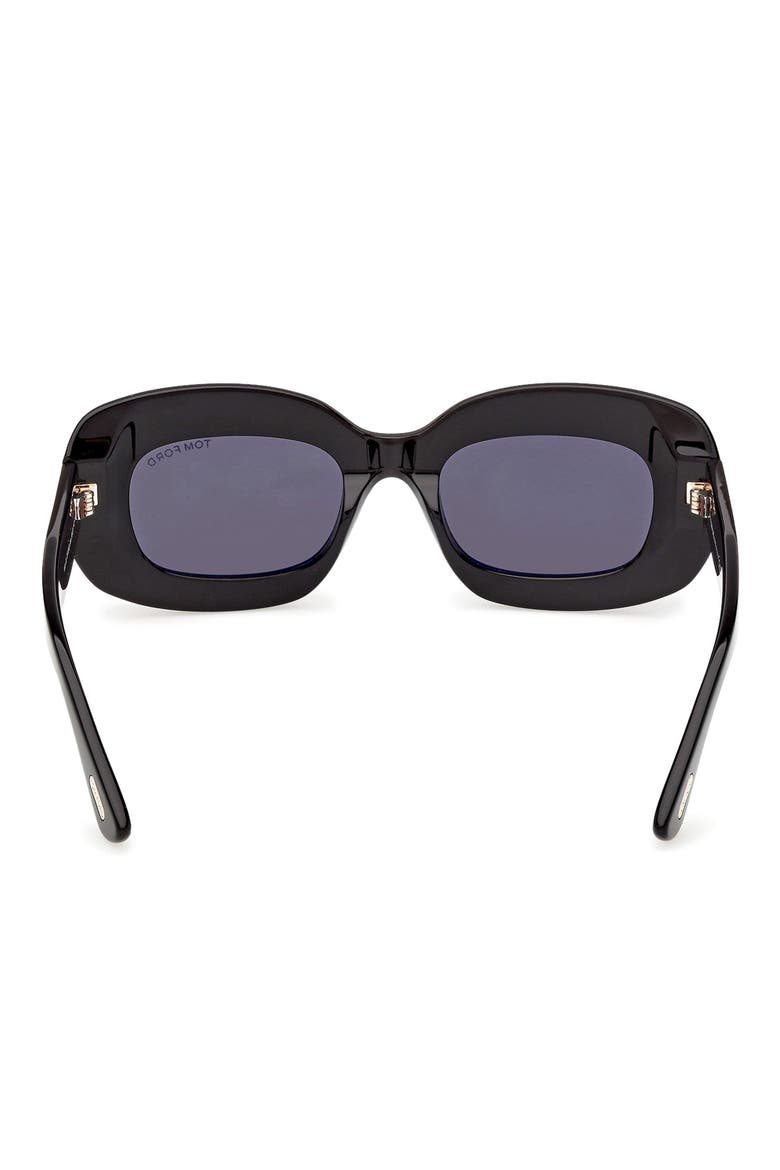 Islay 50mm Small Rectangular Sunglasses, Alternate, color, SHINY BLACK / SMOKE
