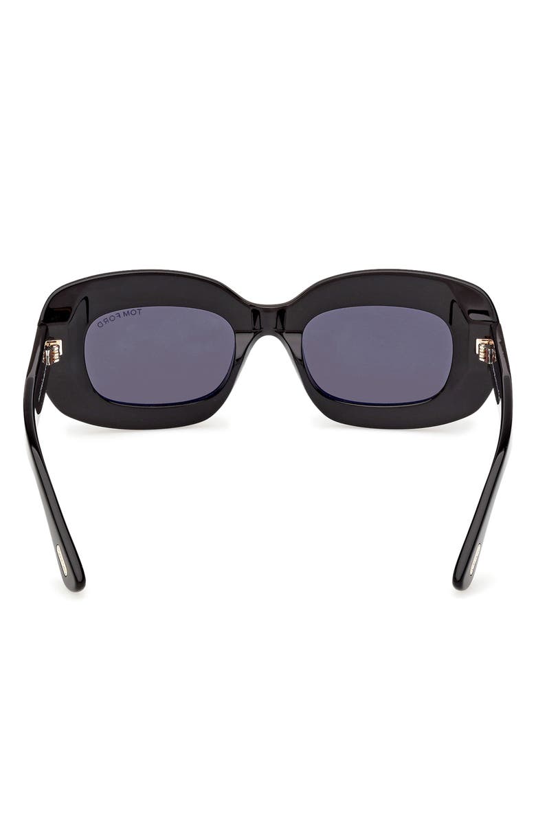 TOM FORD Islay 50mm Small Rectangular Sunglasses, Alternate, color, Shiny Black / Smoke