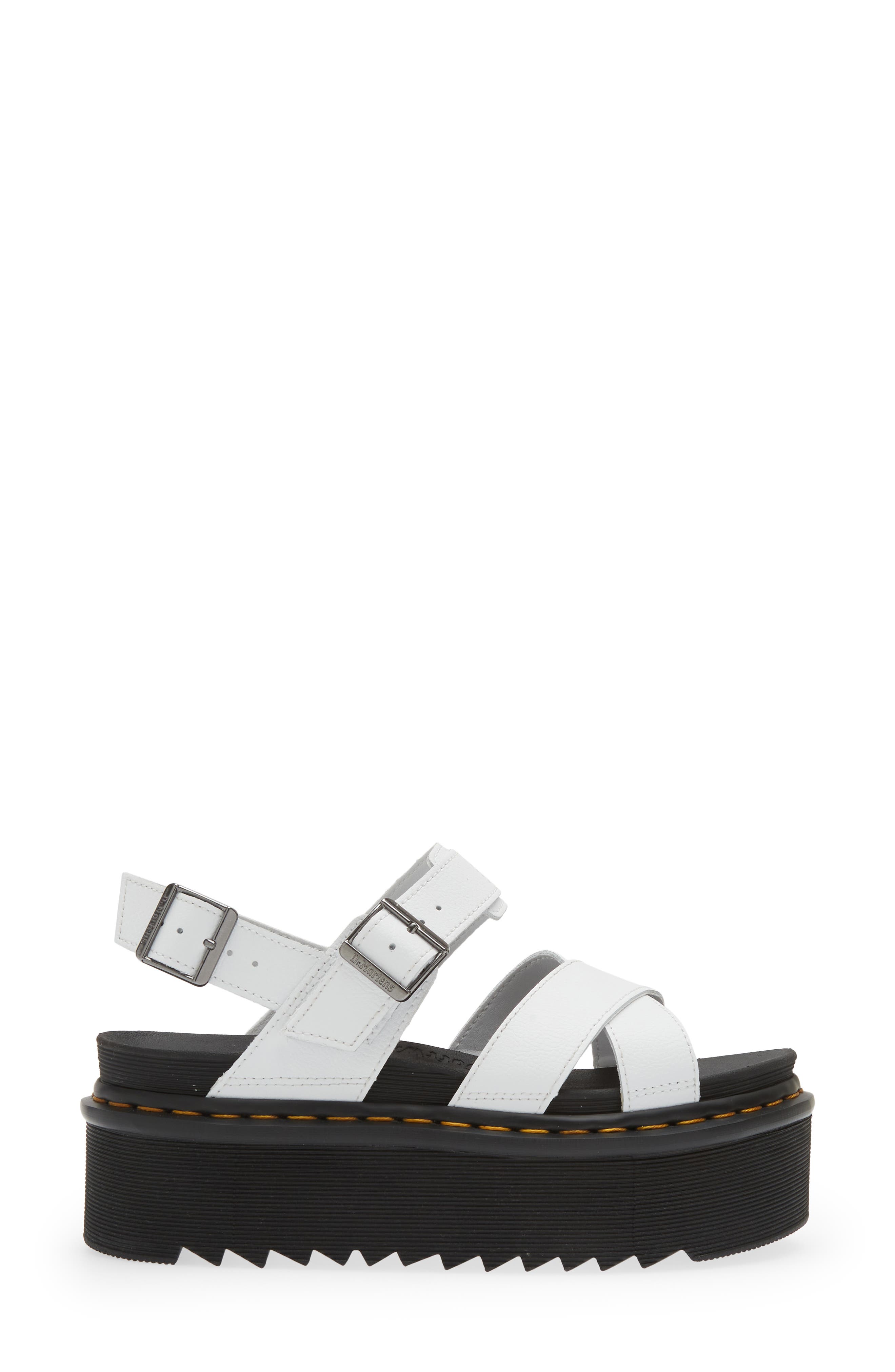 Dr. Martens Voss II Quad Strappy Platform Sandal, Alternate, color, White Athena