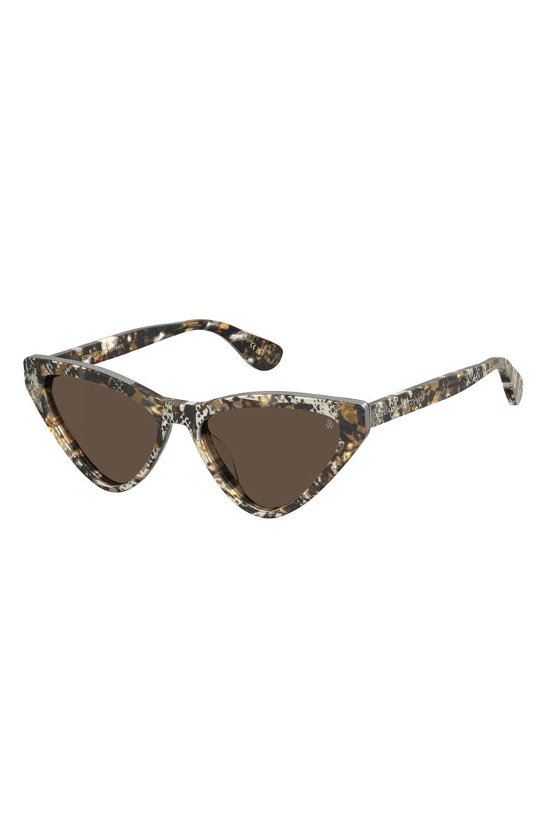 Stuart Weitzman 55mm Cat Eye Sunglasses, Alternate, color, Pattern Havana/ Brown