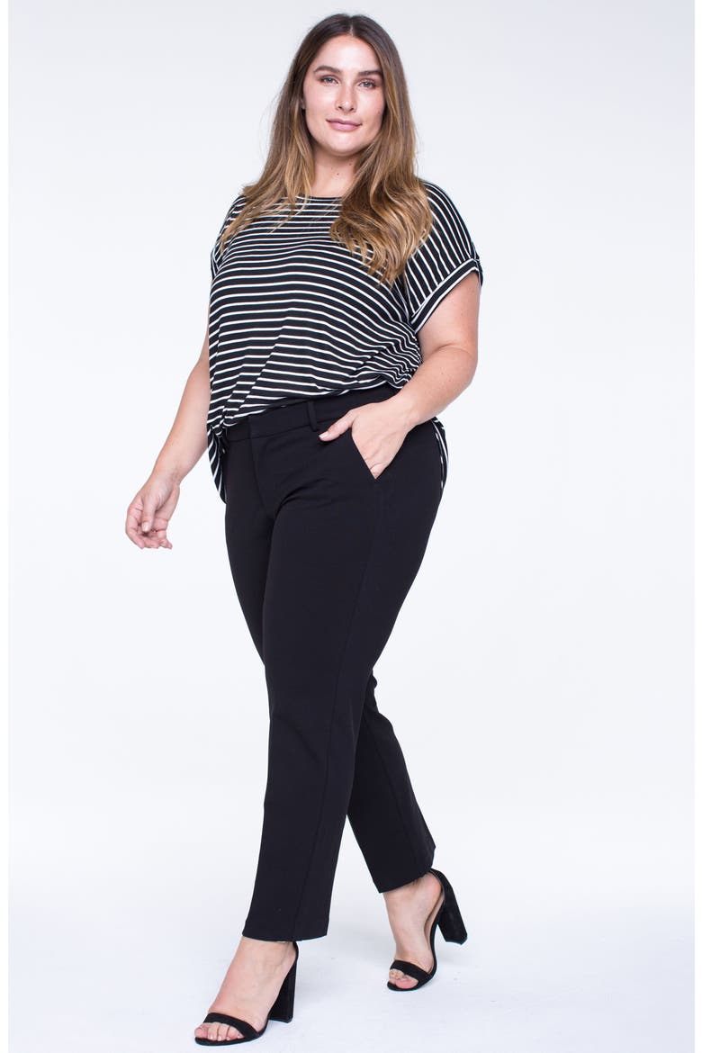 Liverpool Kelsey Ponte Knit Trousers, Alternate, color, BLACK