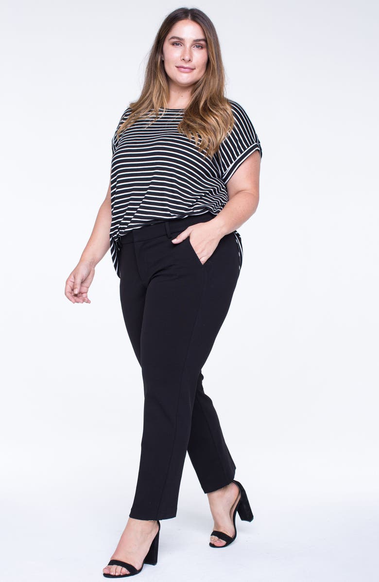 Liverpool Los Angeles Liverpool Kelsey Ponte Knit Trousers, Alternate, color, Black