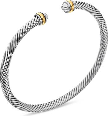Cable Classics Sterling Silver & 18K Yellow Gold Bracelet, 4mm