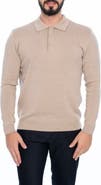 VELLAPAIS Long Sleeve Cotton Polo