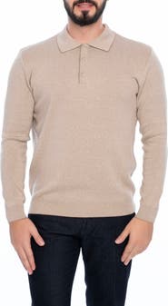 VELLAPAIS Long Sleeve Cotton Polo