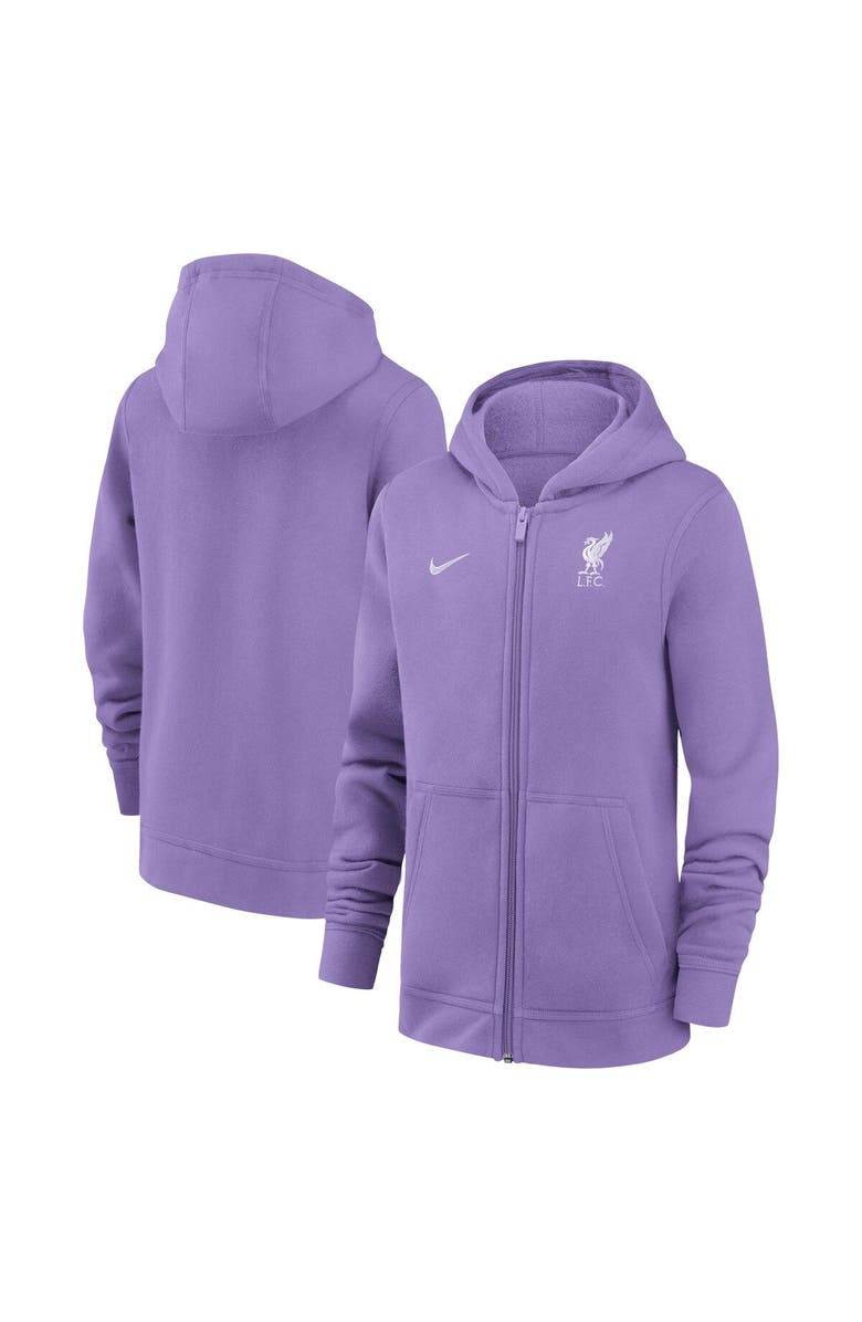 Nike Youth Nike  Purple Liverpool Club Full-Zip Hoodie, Main, color, 