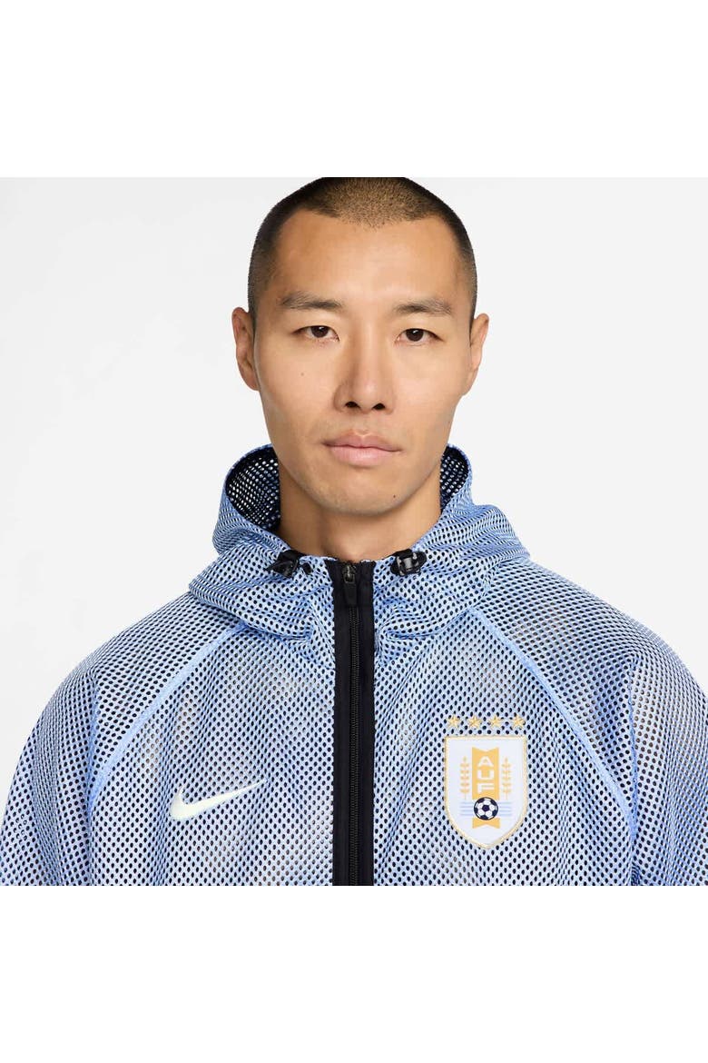 Men's Nike Light Blue Uruguay National Team 2026 Anthem Mesh Dri-FIT Full-Zip Hooded Jacket, Alternate, color, Light Blue