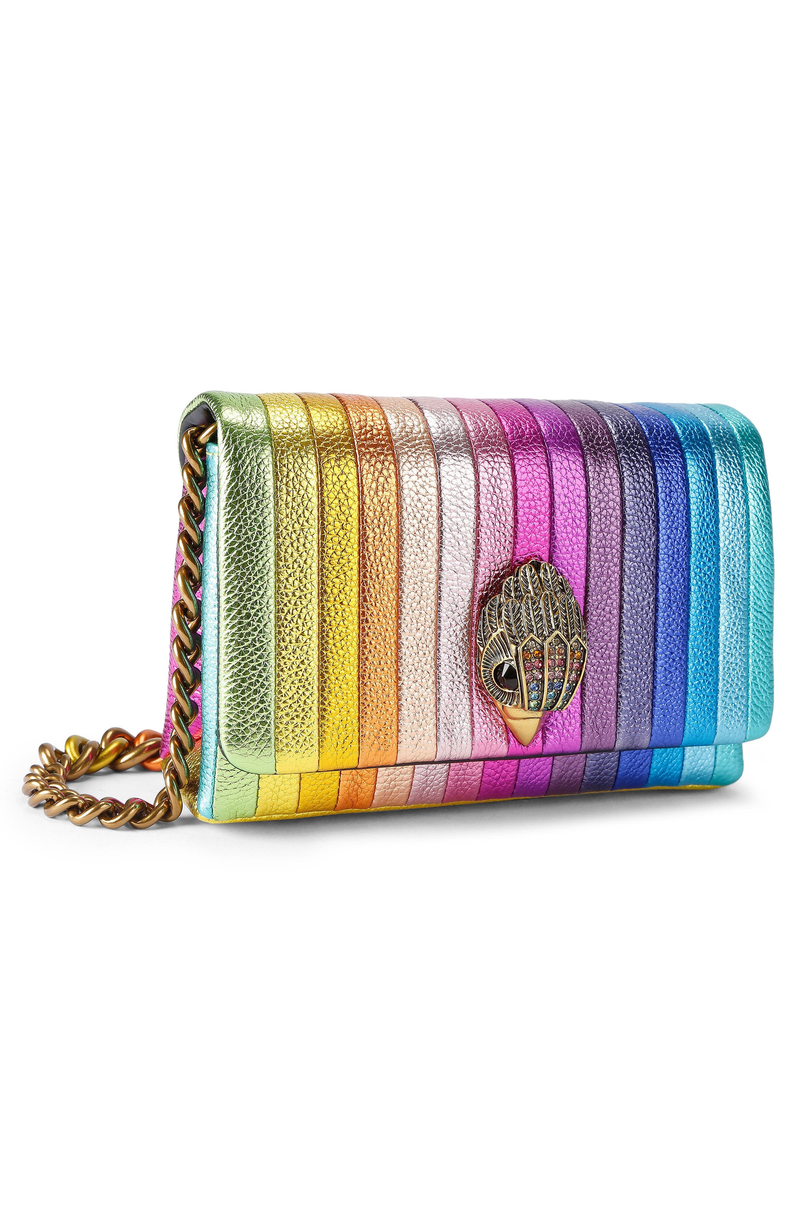 Kurt Geiger London Mini Kensington Leather Crossbody Bag, Alternate, color, Rainbow