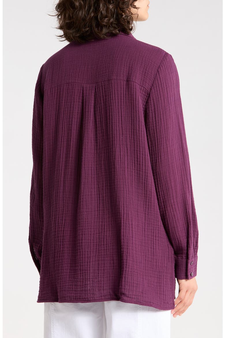 Classic Collar Button-Up Shirt, Alternate, color, BLACKBERRY