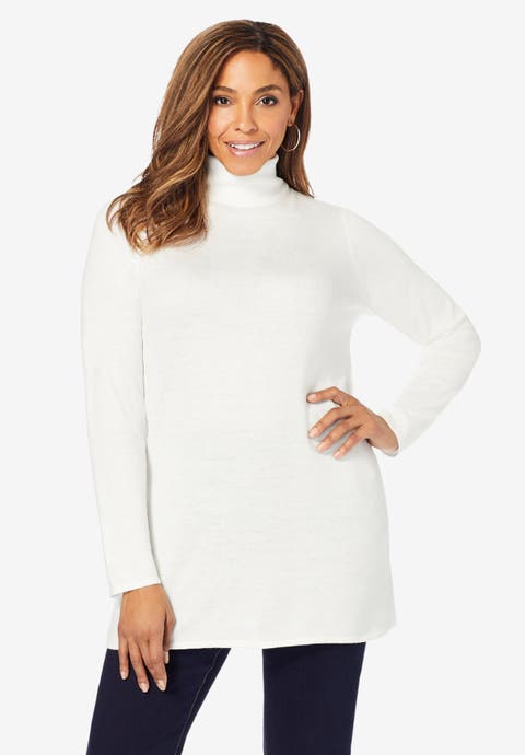 Carefree Cashmere Turtleneck (Plus)