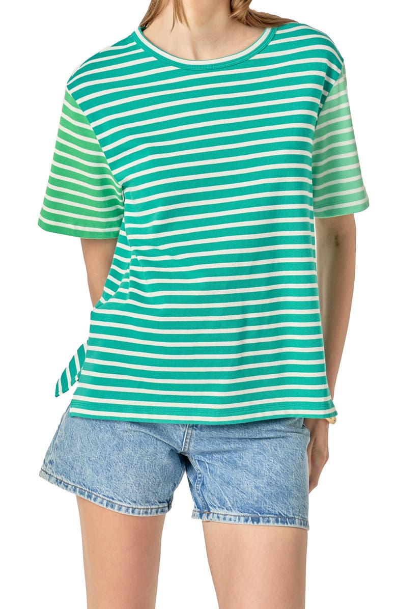 English Factory Colorblock Stripe Cotton T-Shirt, Alternate, color, Green