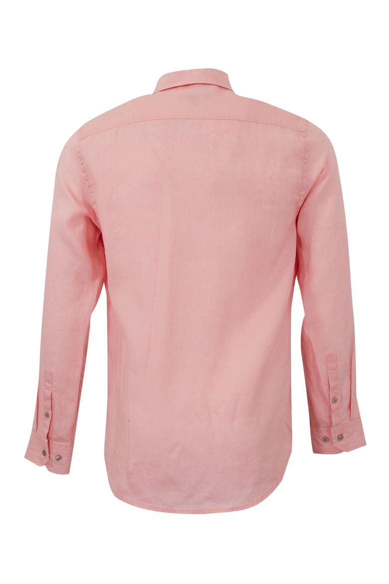 Linen Long Sleeve Shirt, Alternate, color, FRESH PINK