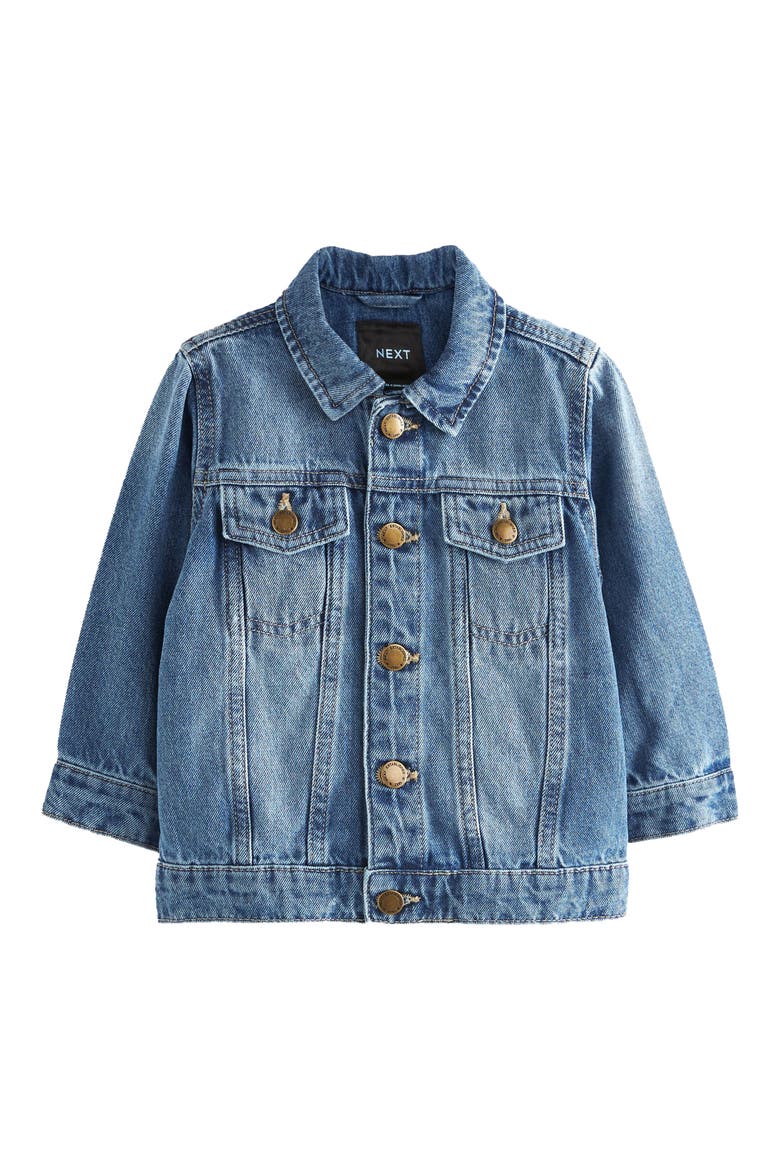 Kids' Cotton Denim Trucker Jacket, Main, color, BLUE