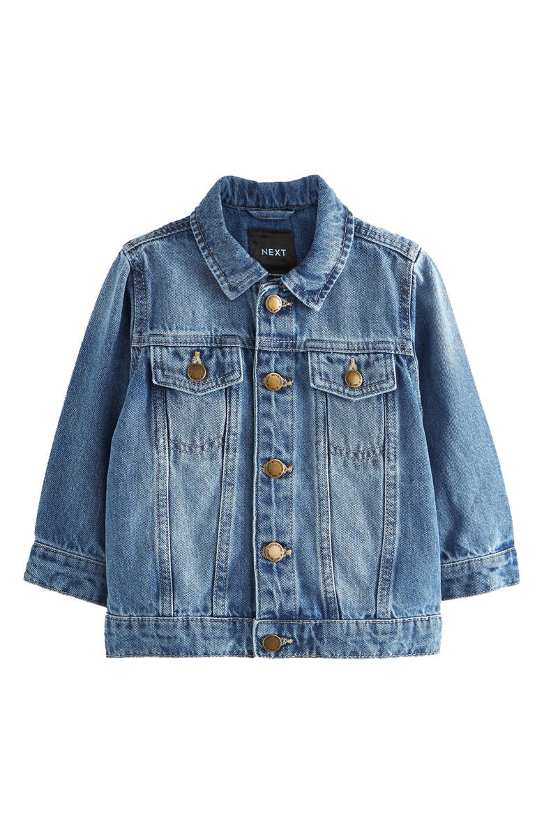 NEXT Kids' Cotton Denim Trucker Jacket, Main, color, 