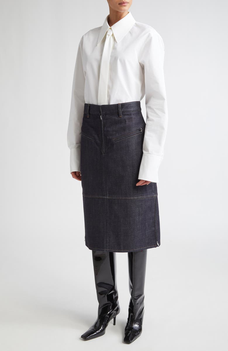Jil Sander High Waist Denim Skirt, Alternate, color, 