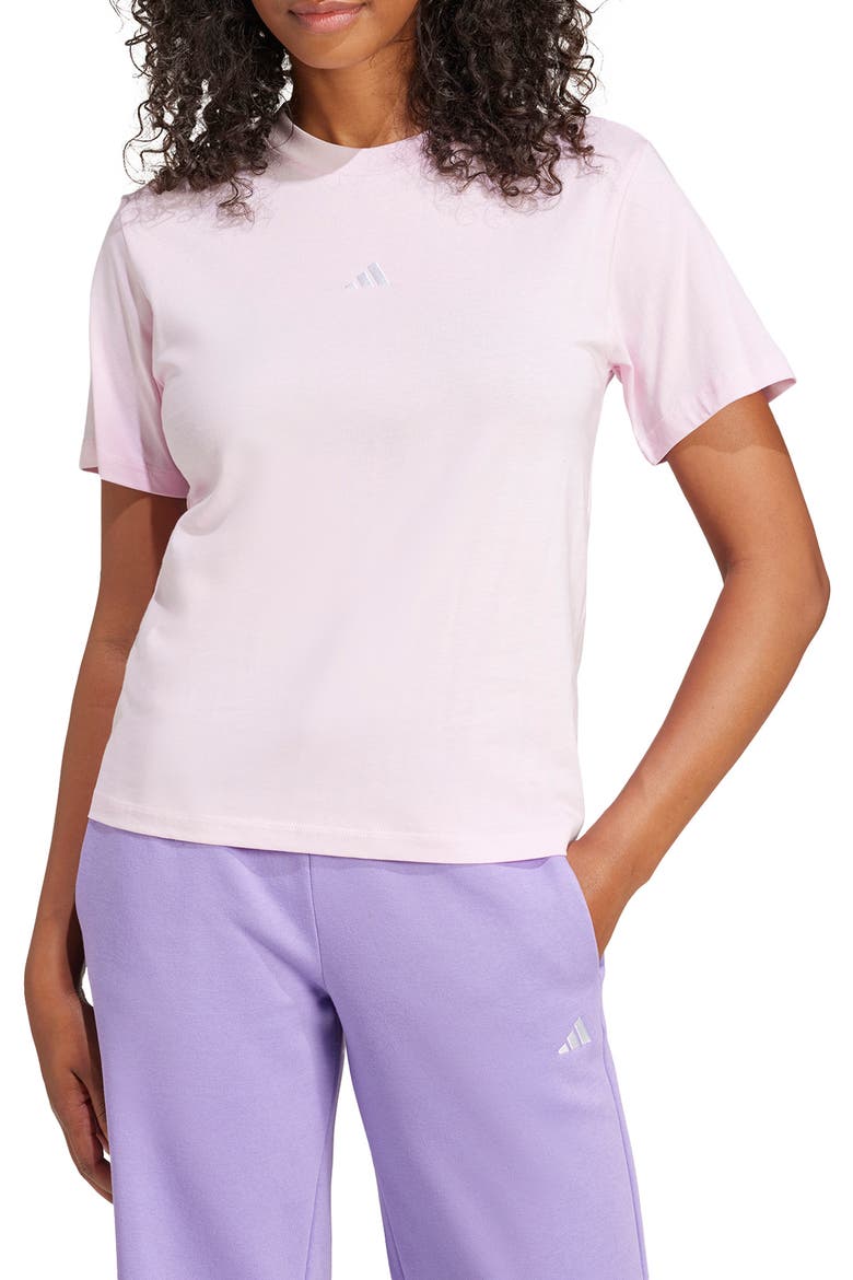 Essentials Small Logo Cotton T-Shirt, Main, color, CLEAR PINK/ WHITE