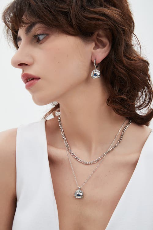 Classicharms Aria Gemstone Hoop Drop Earrings In Silver