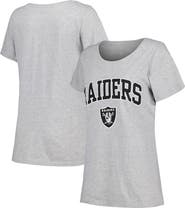 FANATICS Women's Fanatics Branded Heather Gray Las Vegas Raiders Plus Size Arch Over Logo T-Shirt