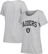 FANATICS Women's Fanatics Branded Heather Gray Las Vegas Raiders Plus Size Arch Over Logo T-Shirt