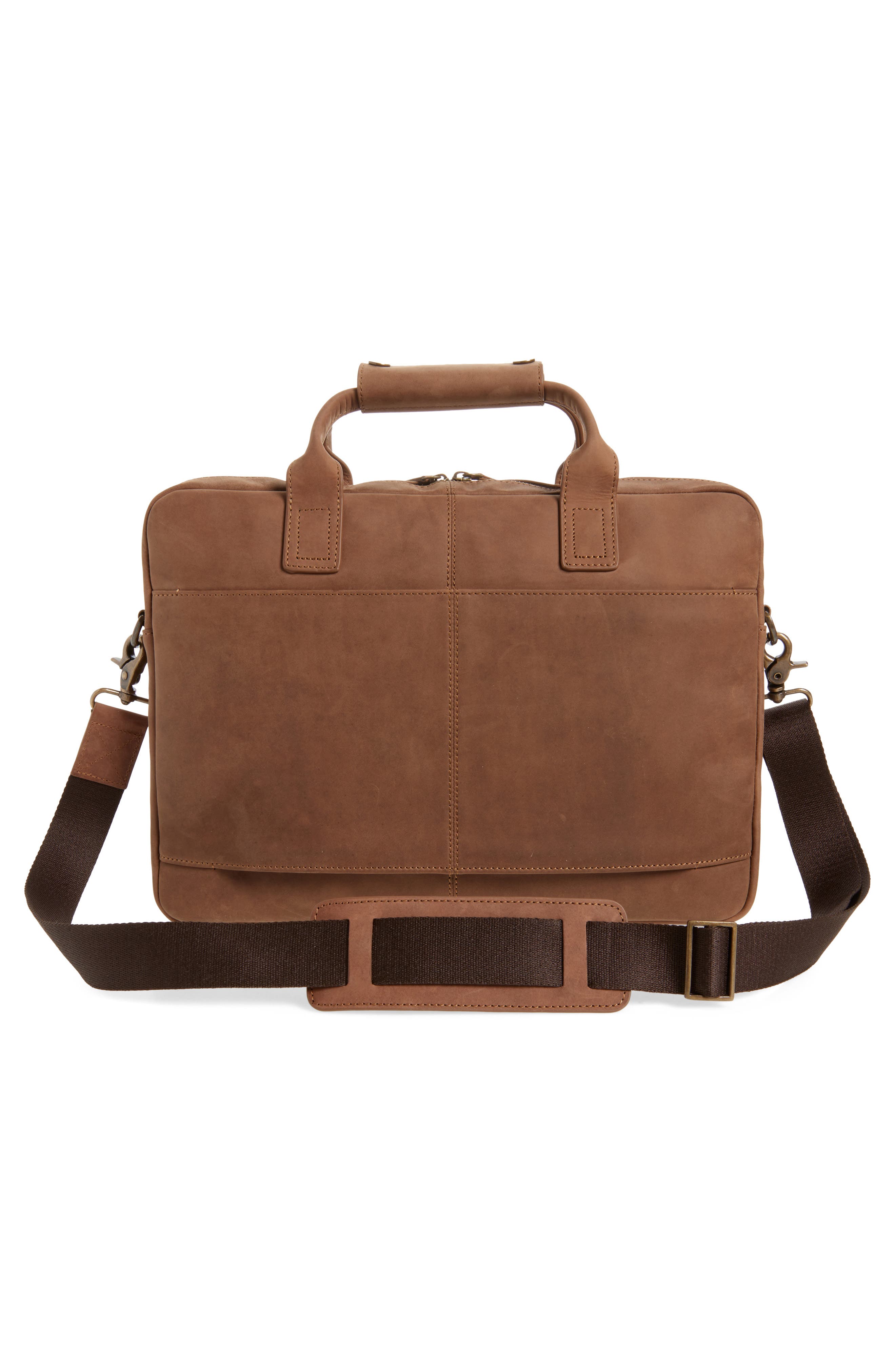 Johnston & Murphy Oil Tanned Leather Briefcase, Alternate, color, Oil Tan