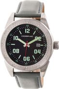 Morphic M63 Series Leather-Band Watch w/Date