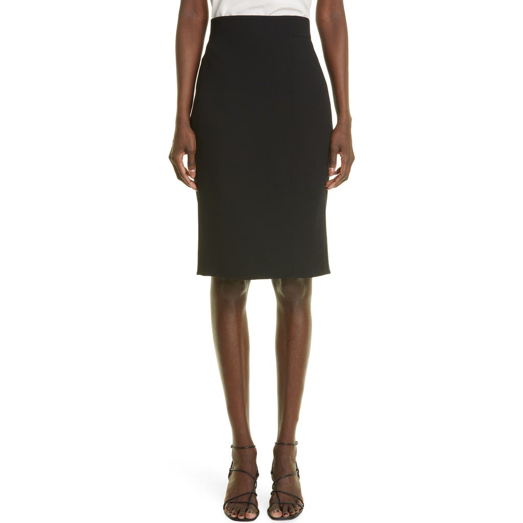 Akris Wool Blend Pencil Skirt In 009-black