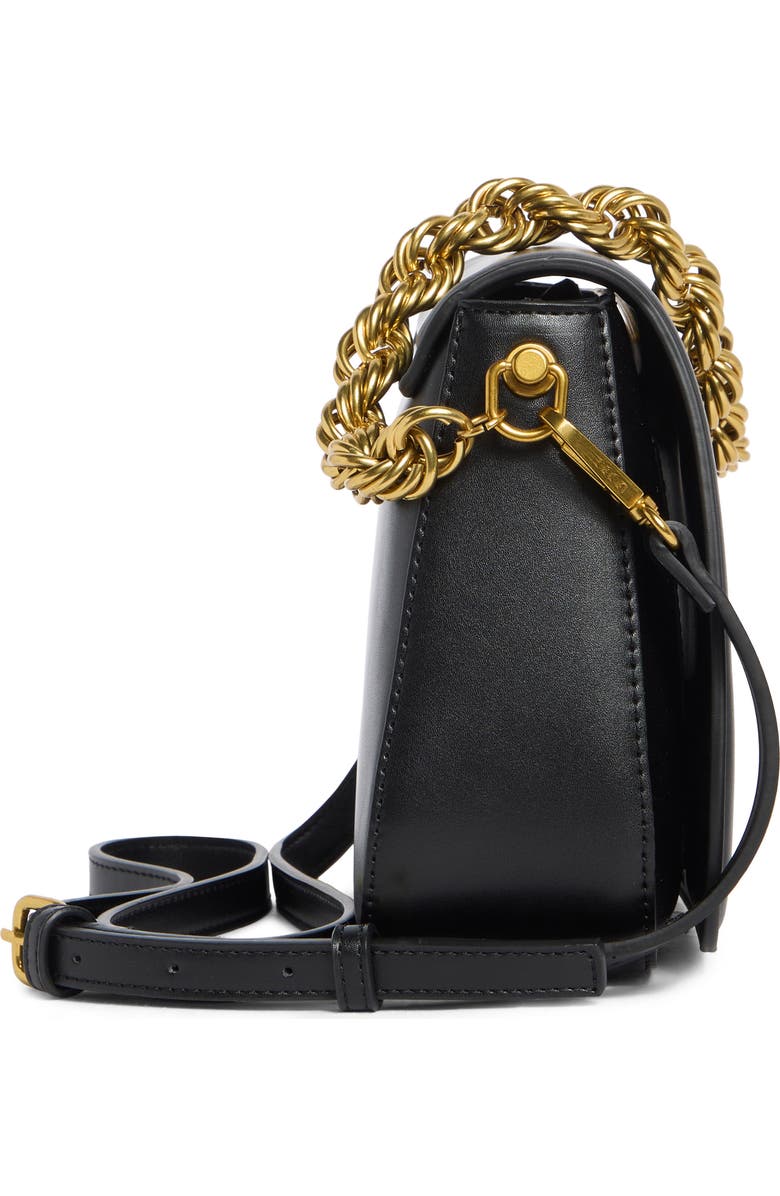 BCBG Twisted Top Handle Saddle Bag, Alternate, color, Black