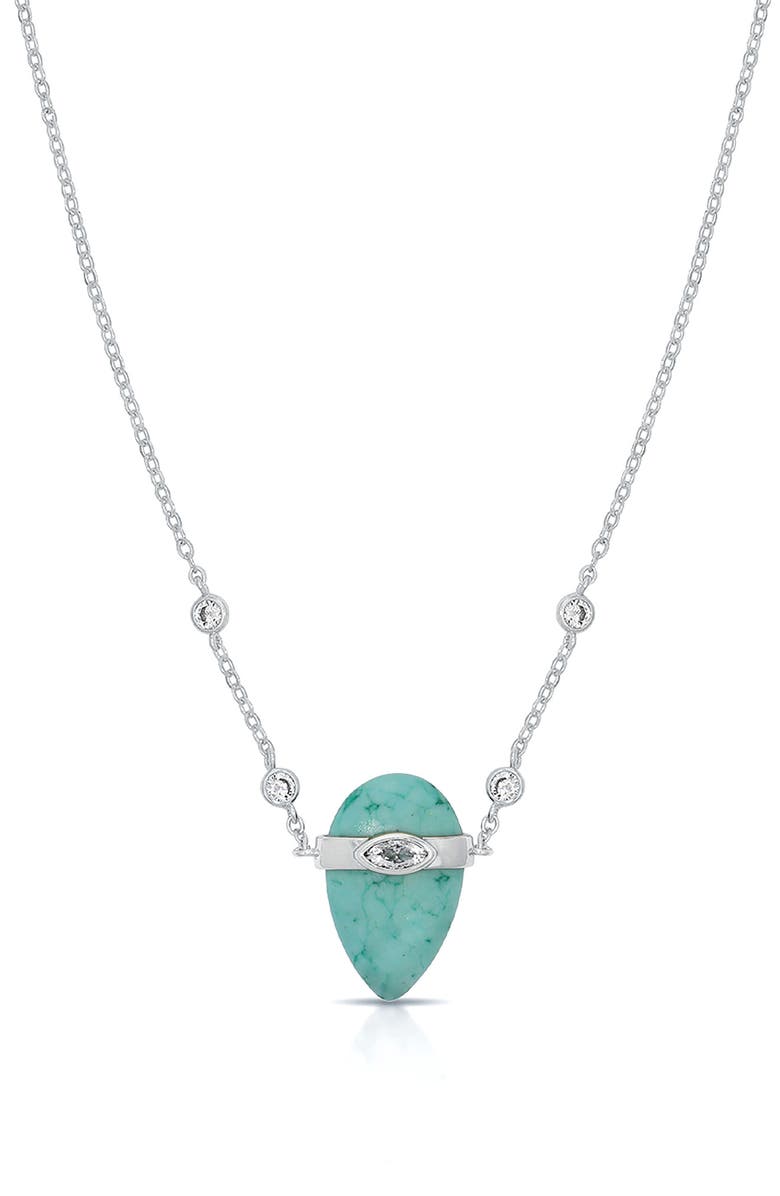 Ettika Turquoise & Cubic Zirconia Solstice Necklace, Main, color, Turquoise And Silver