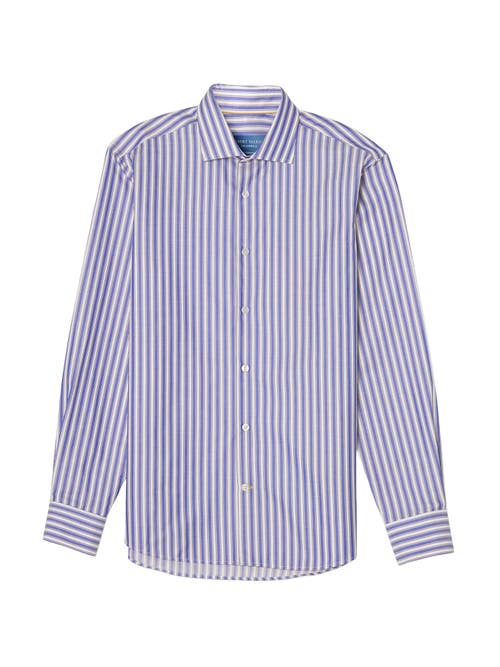 Robert Talbott Reynolds Contemporary Multi Stripe Twill Shirt In Blue