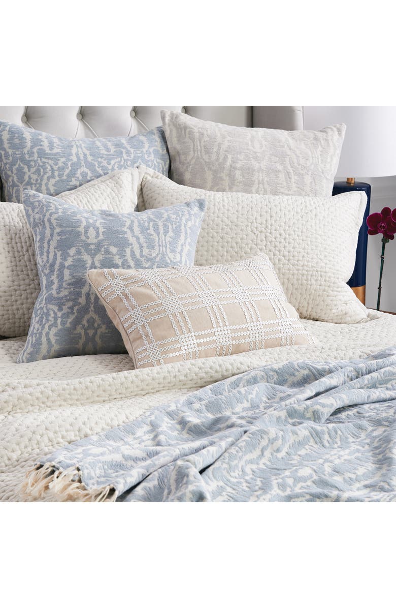 ELISABETH YORK Noelle Fog 50" x 70" Fringe Throw Blanket, Alternate, color, Blue