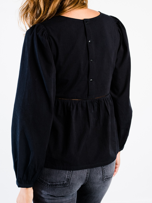 Able Lauren Babydoll Top In Black