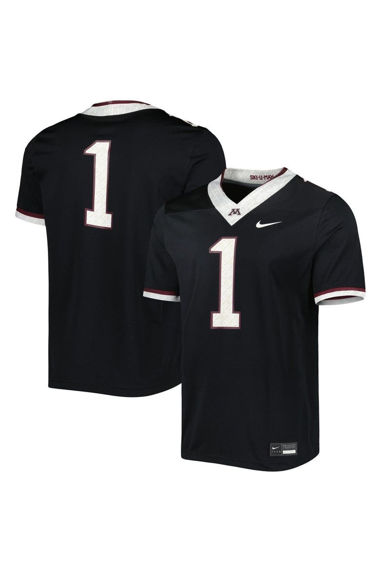 Men's Nike #1 Black Minnesota Golden Gophers Untouchable Football Jersey, Main, color, Black