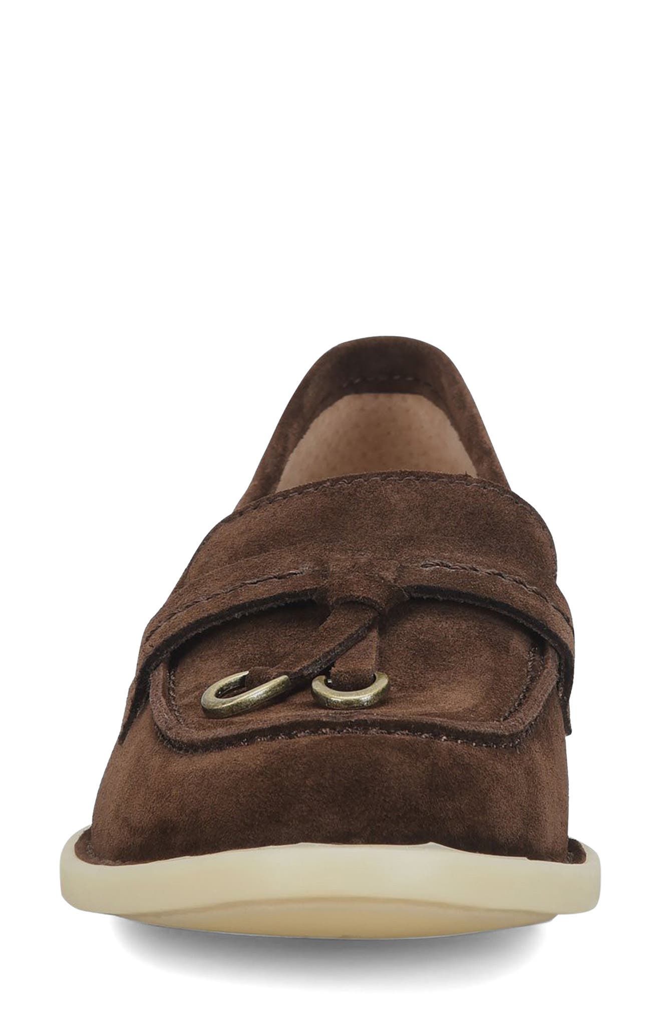 Mika Loafer, Alternate, color, DARK BROWN SUEDE
